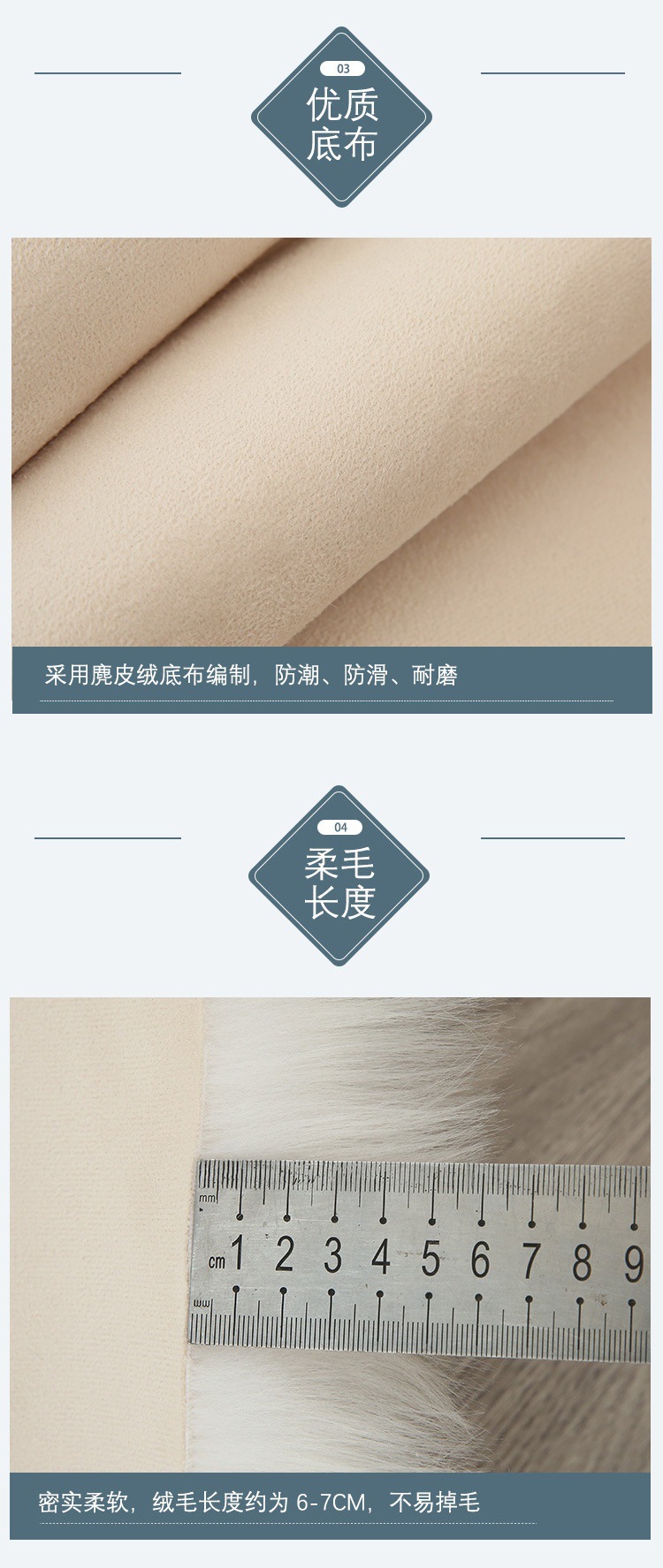 White Plush Round Carpet Living Room Floor Mat Bedroom Bedside Dresser Carpet Computer Chair Imitation Wool Blanket