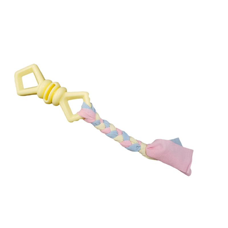 Amazon nuevo TPR perro juguete molar resistente a la mordedura de algodón caramelo color divertido gato cachorro entrenamiento mascotas suministros