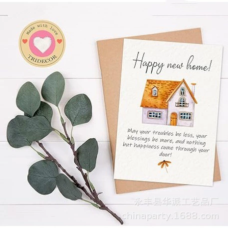 Новая поздравительная открытка Amazon для новоселья, складная с конвертом, чтобы поздравить ваш новую семью и новый дом.