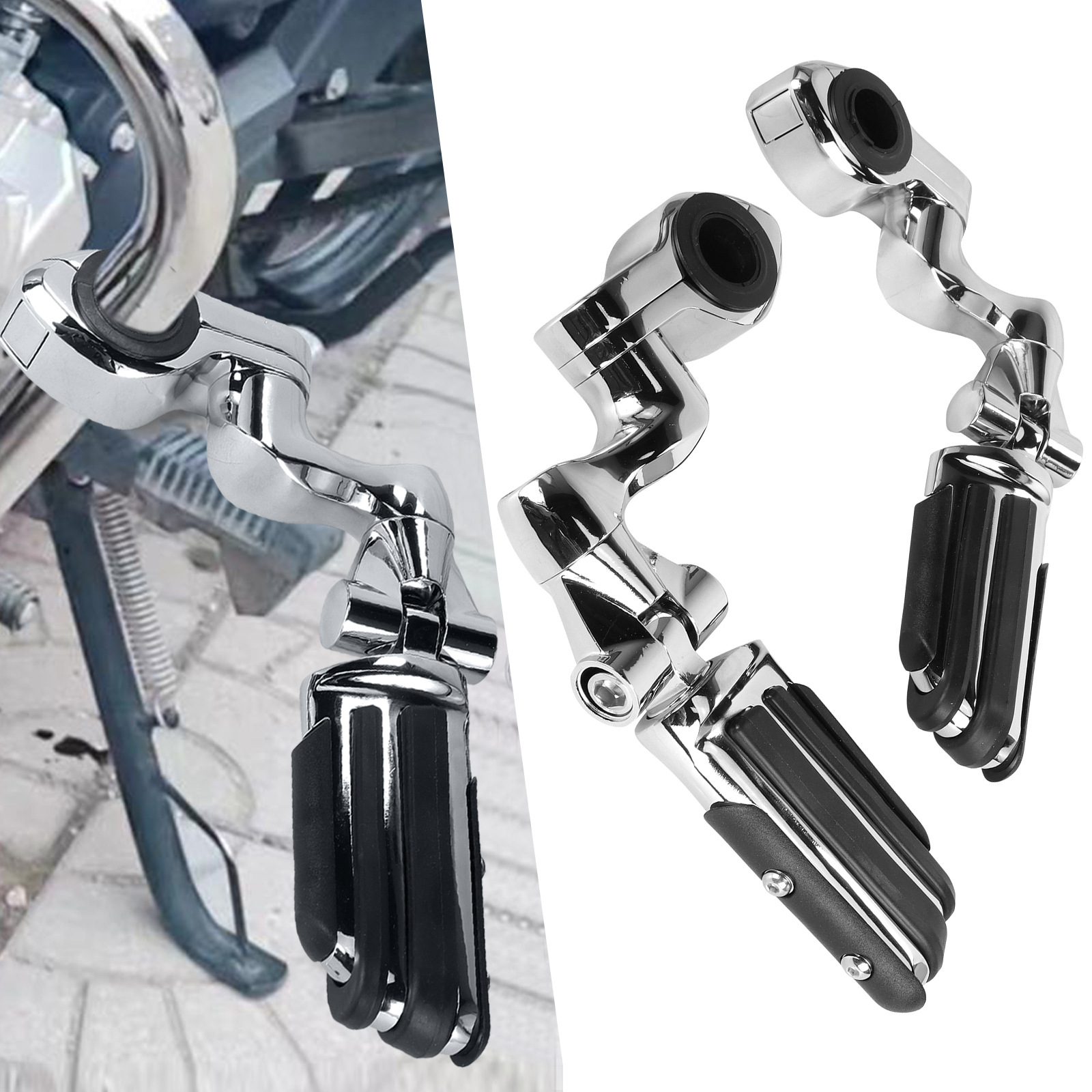 Suitable for Harley Road King Street Glide Modified Aluminum Alloy Footrests Motorcycle Modification Parts