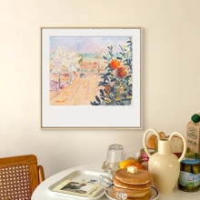 治愈系沙发背景墙画客厅正方形奶油系挂画批发日系原木风装饰画