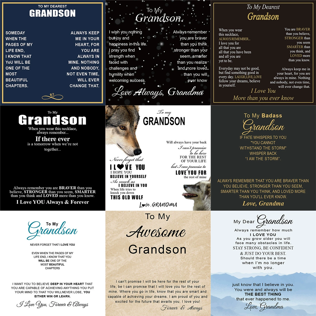 Европейская и американская трансграничная горячая распродажа карточек серии To My Grandson ювелирные изделия подарочные открытки