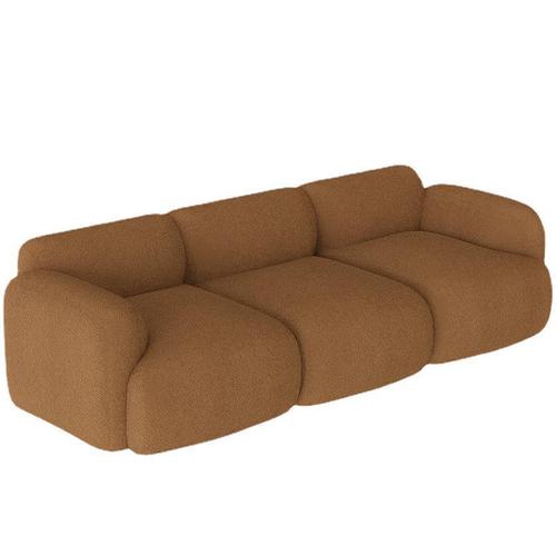 Italian Minimalist Lamb's Wool Sofa for Small Apartments Living Room Straight Multi-Person Sofa Office Guest Business Sofa