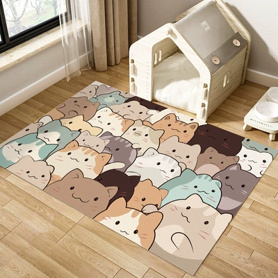 Avtomobil döşəmə paspasları – Leather Floor Mat Cat Special - meow-cat-group-a-6090cm