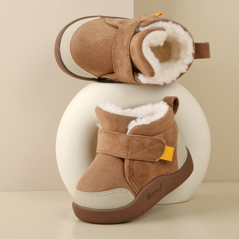 Scarpine invernali per bambini, con suola morbida, antiscivolo, foderate in pile, in cotone, per bambine e ragazzi_voghion.com