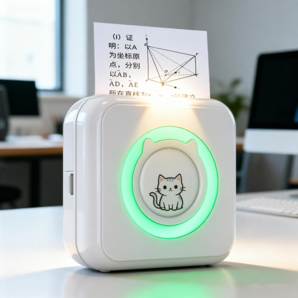 Xunchen AI Error Label Printer, Ultra-HD Small Mini Photo Journal Printer, Homework Organizer, Meow Meow Magic Tool