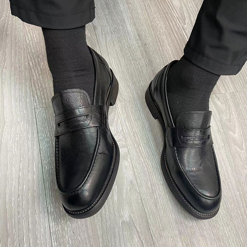 New men's first layer of buffalo skin material four seasons leisure all fashion breathable daily business formal men's shoes_voghion.com