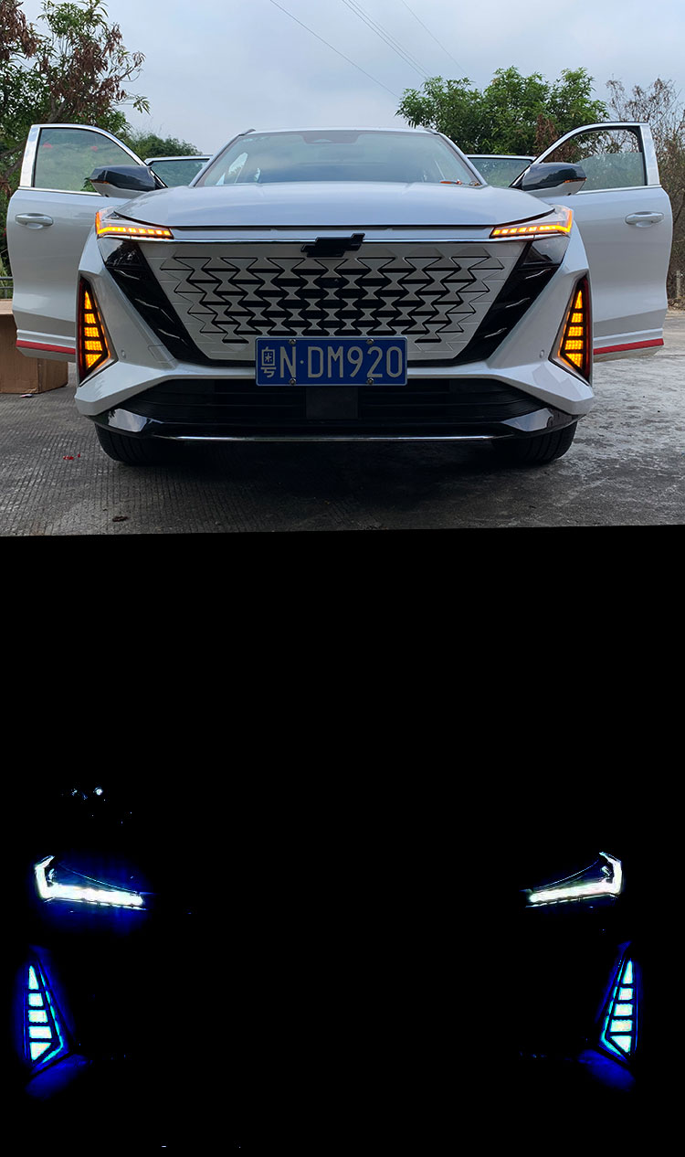 23 Changan Oushang Z6 front grille fog light modification with high-brightness LED sequential daytime running lights, rear bumper light, and brake flash light