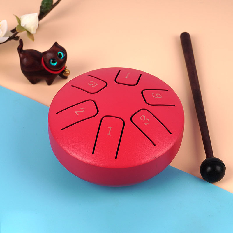 Mini tambor hueco 3,8 pulgadas tambor de lengua de acero de 6 tonos juguetes educativos fuente de instrumentos de percusión para niños fábrica transfronteriza exclusiva
