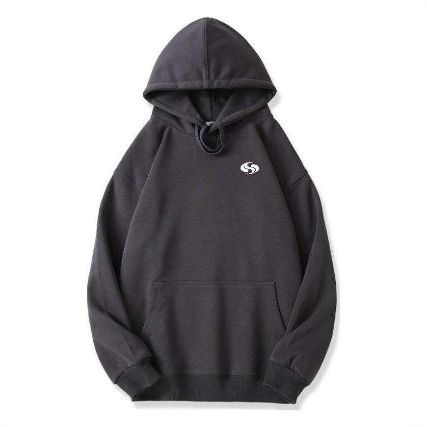 Men's Clothing 400G Silver Fox Fleece Fleece Lined Sweatshirt, Long Sleeved, Fleece Lined, Drop Shoulder, Hooded, 8S Pattern, Autumn/winter Style._voghion.com