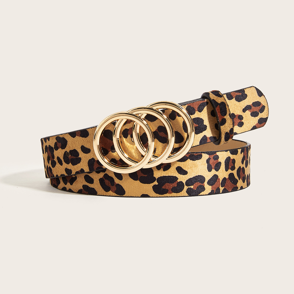 100g Weight Belt Classification Vintage Style Leopard Pu Leather Alloy Plating Women's Leather Belts