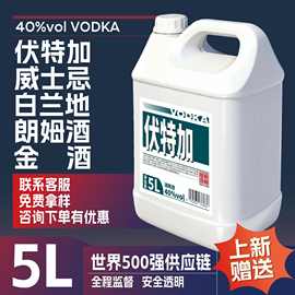 5L桶装伏特加威士忌朗姆酒白兰地金酒洋酒酒吧调酒基酒烈酒鸡尾酒