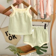 嬰兒吊帶套裝百天夏季薄款新生兒寶寶夏天衣服兒童兩件套0011A031