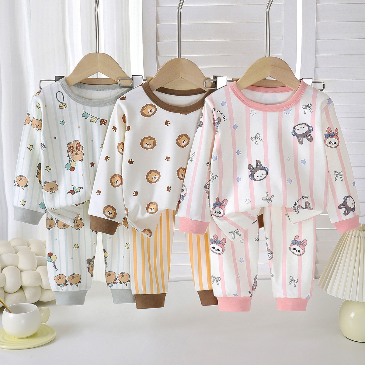 Autumn and Winter Children's Thermal Underwear Set Boys Long-Sleeve Long Pants Baby Warm Clothes Girls Pajamas Loungewear