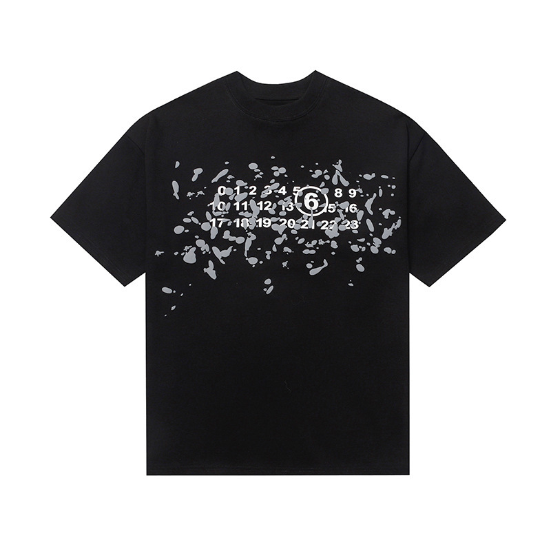 24SS 新デジタルパターンラウンドネックメンズとレディースのトレンディな半袖コットンカジュアル T シャツシリーズ|undefined