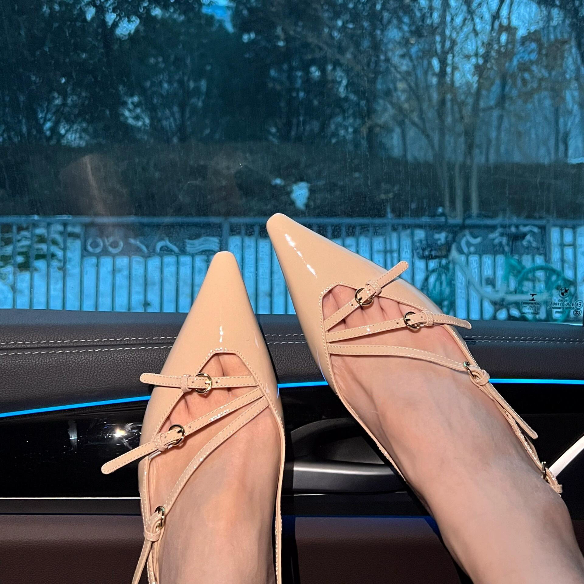 Версия из воловьей кожи ~ женские босоножки на среднем каблуке из натуральной кожи в сказочном стиле, летние туфли на высоком каблуке, босоножки на высоком каблуке с одним ремешком, босоножки и тапочки