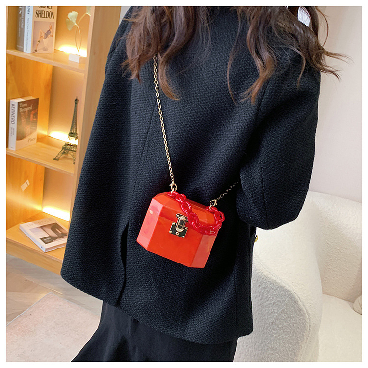 Women's Small Arylic Solid Color Vintage Style Classic Style Square Lock Clasp Box Bag display picture 41