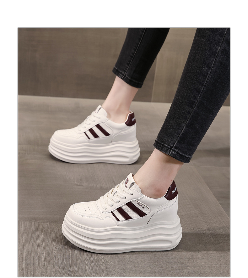 Giày sneaker nữ đế dày tăng chiều cao phong cách thời trang dễ phối đồ — Màu đỏ be chi tiết 15