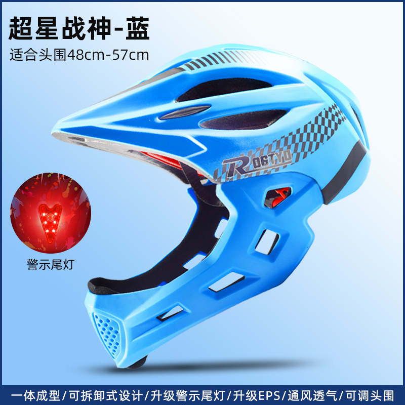 De los niños completo Cascos CE Niñas Bicicletas equilibrio scooter patinaje Cascos con luces traseras Ride equipo