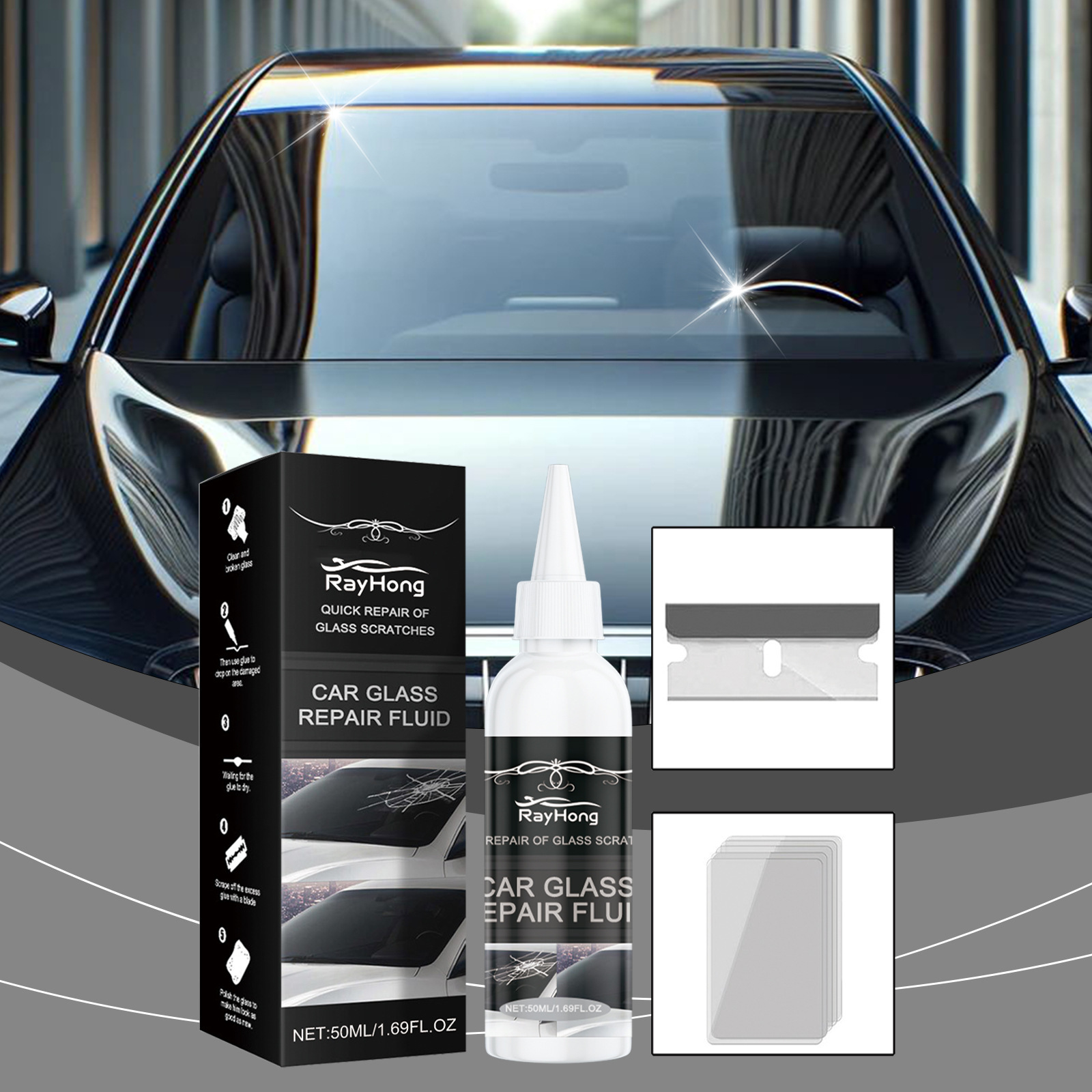 Rayhong Car Glass Care Glue Glass Nano Repair Liquid Quick Care Crack Glass Care Glue
