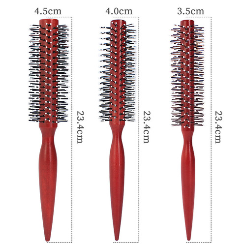 Household curling comb wooden rolling comb pear head shape massage comb gift anti-static pointed tail curling comb wholesale