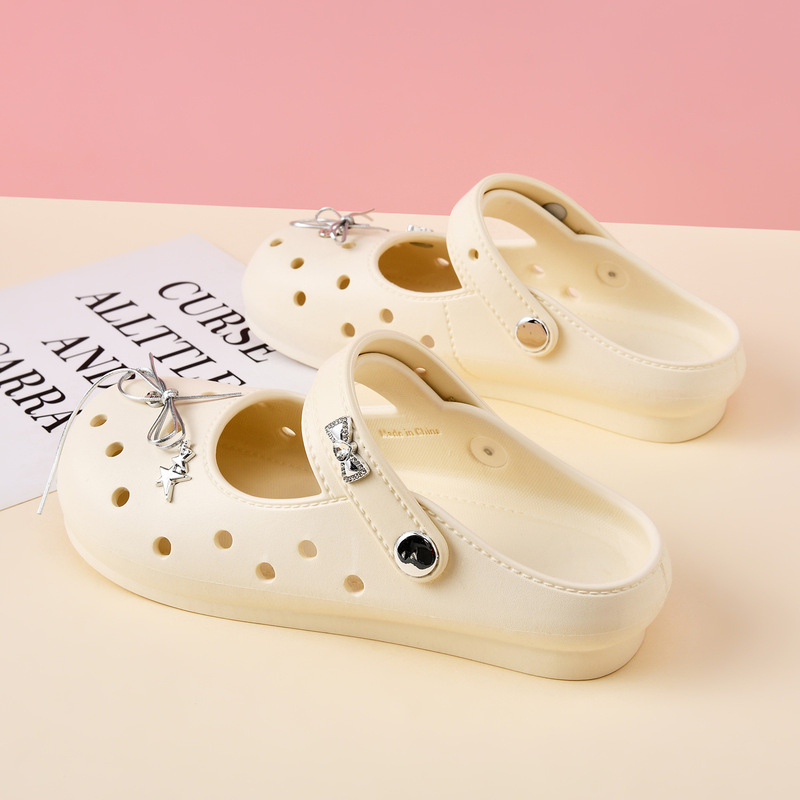 Factory Direct Sales Ballet Clogs for Women, Summer Beige Slip-On Sandals, Women's Non-Slip Soft-Soled Beach Shoes