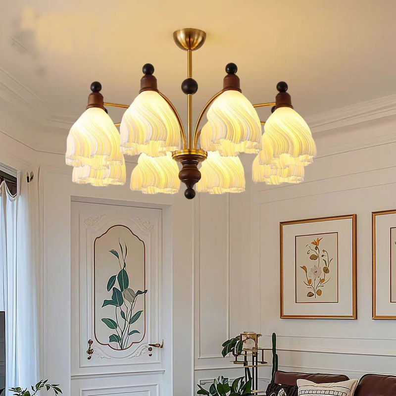 French Mid-Century Style Skirt Chandelier Wabi-Sabi Cream Style Living Room Lamp Solid Wood Retro Eye Protection High-End Restaurant Lamps French Mid-Century Style Skirt Chandelier Wabi-Sabi Cream Style Living Room Lamp Solid Wood Retro Eye Protection High-End Restaurant Lamps