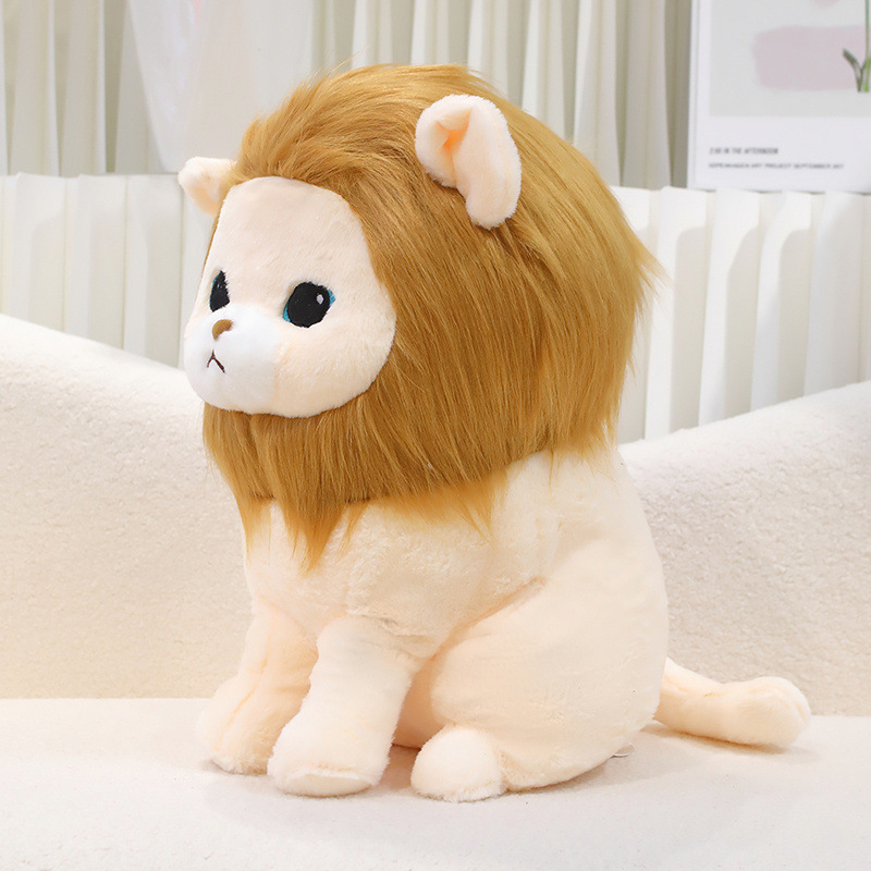 Bosque sentado rey león muñeca muñeca de peluche muñeca cruzada león almohada muñeca de captura cruzada grande