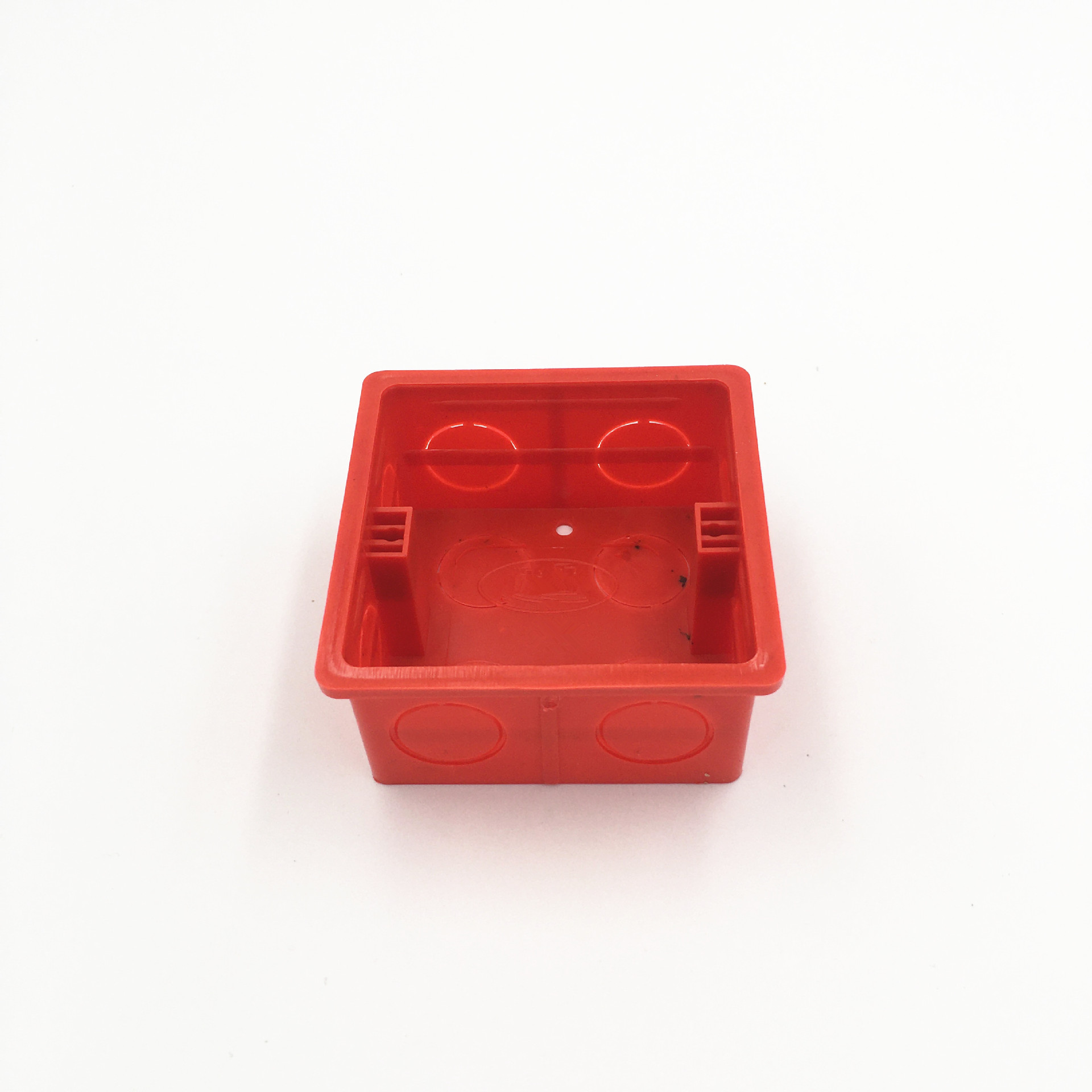 PVC86型暗装接线盒底盒单盒方盒红色全4公分开关插座家用冲孔阻燃