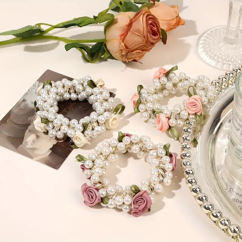 Daily Occasion Simple Style Women's Flower Pearl Hair Tie