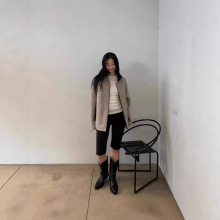 现 mo*oha立领拉链款毛呢外套韩国设计师女装减龄高级感韩系大衣