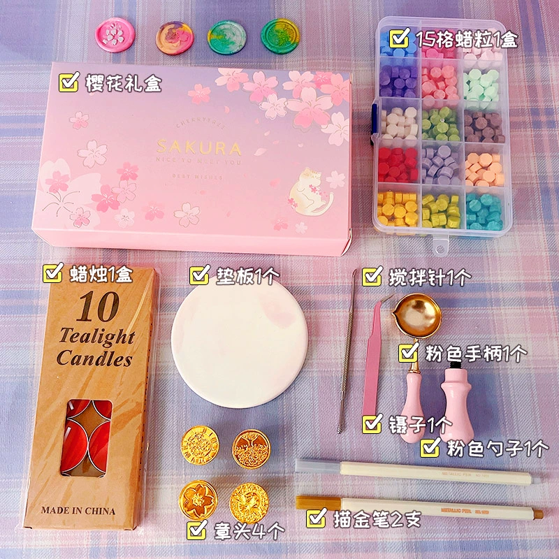 Seal, set, wax, spoon, gift box, wooden handle, beeswax, wholesale