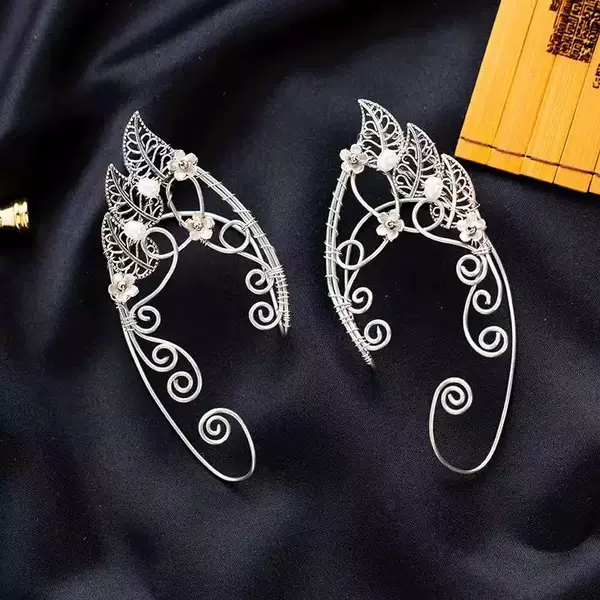 European and American Leaf Cross-Border Ear Clips, Retro Earrings, No Pierced Ear Clips, Elf Earrings, Personalized Elegant, Amazon Ear Hooks