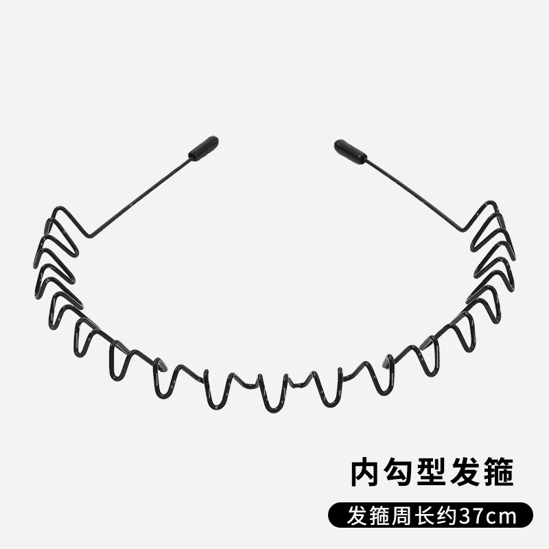 Men simple lavar la cara correa de pelo de verano clip de pelo deportivo ondas invisibles cabello de cabello no sujetar el cabello correa de cabello negro