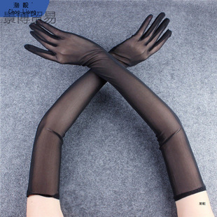Summer Sunscreen Gloves Long Thin Smooth Mesh Sexy Black Silk Hand Socks Finger Arm Decoration Co Free Shipping New Product