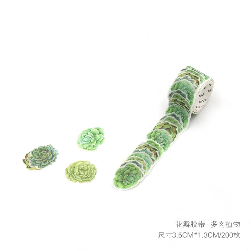 Бархатная лента Washi стикеры, рулоны, 48 шт в коробке, цветочные формы, assorted цвета