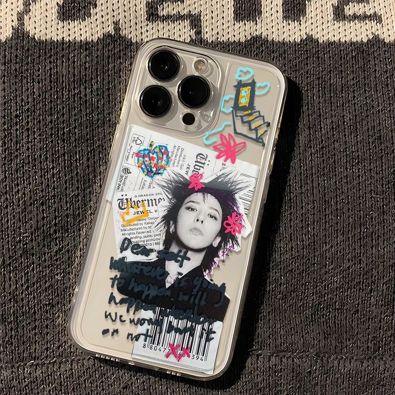 涂鸦权志龙适用于苹果13PROMAX手机壳iPhone15新款14小众16软壳12|undefined