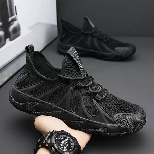 Trendy Labor Shoes Men's 2025 New Summer Breathable Mesh Flying Woven sneaker Work Shoes