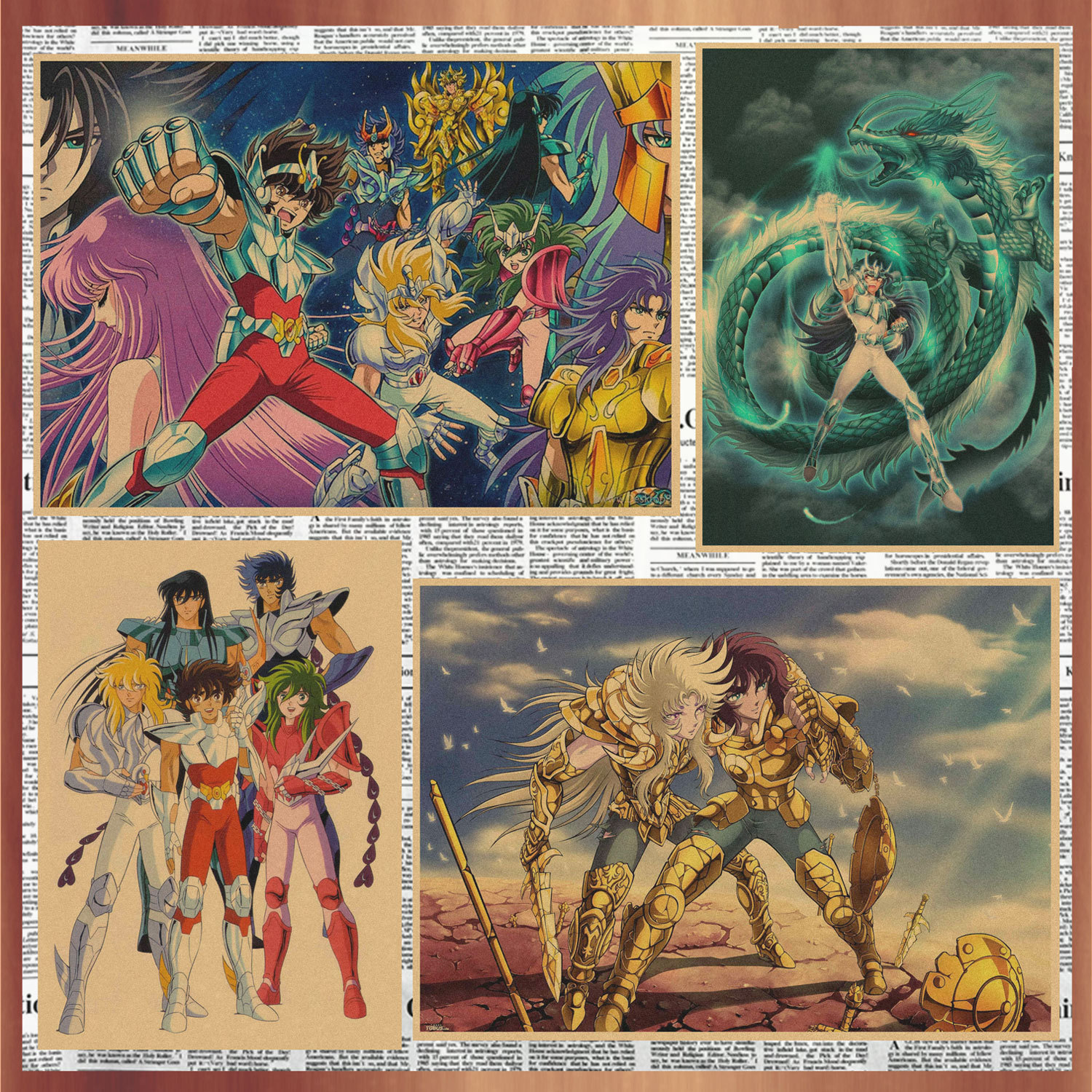Saint Seiya Animation Poster Poster Retro Kraft Paper Decoration Wall Painting Mural 374