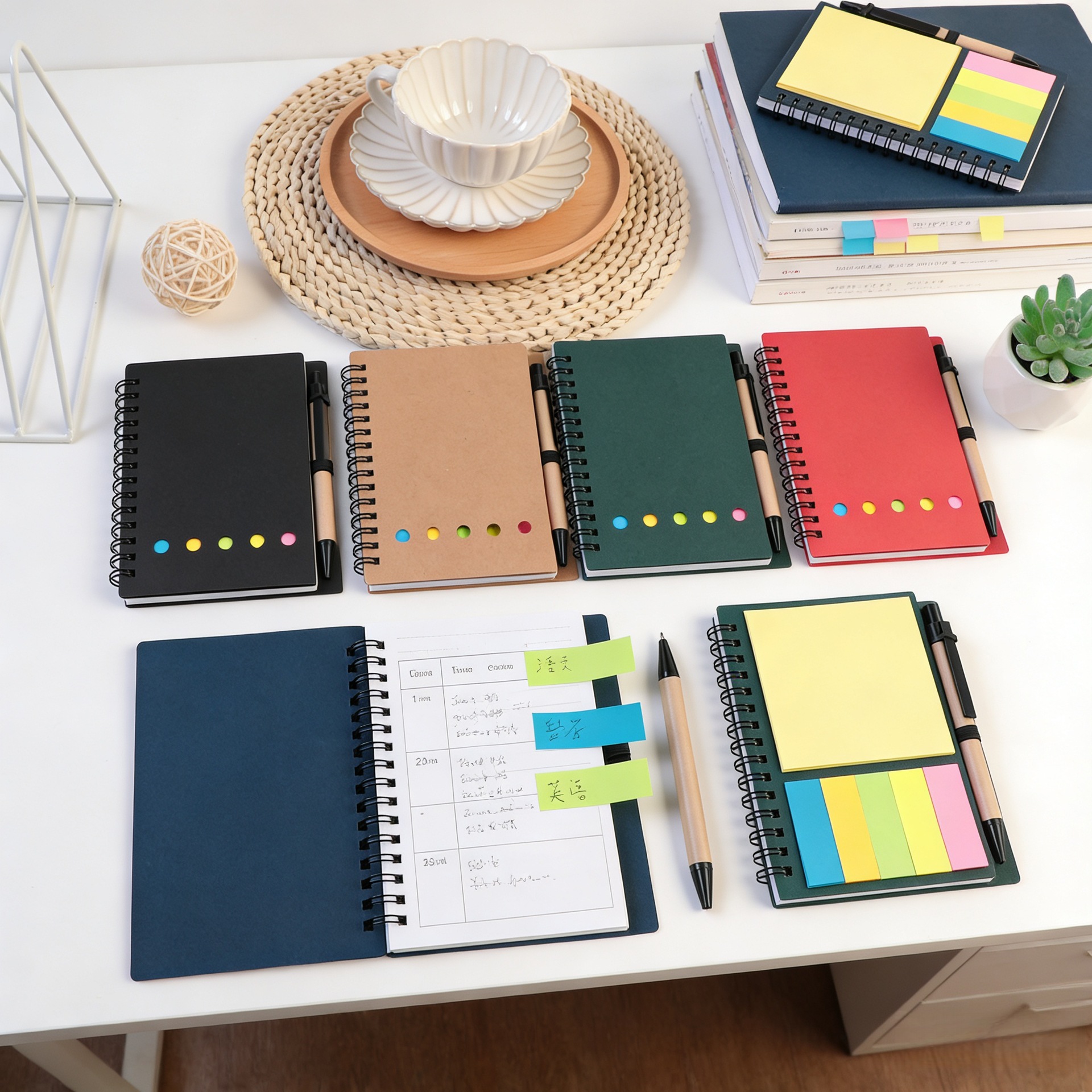 Sticky Notes Kraft Paper Loose-Leaf Coil Notebook Self-Adhesive Tearable Notebook for Forgotten Things Cross-Border Hot Style