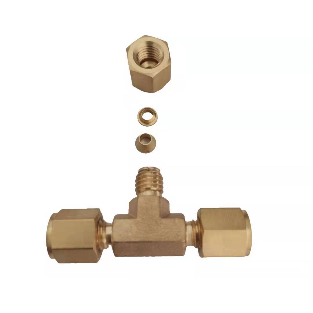 黄铜三通接头英制1/8英寸卡套接头 供应安捷伦气相色谱仪配件耗材