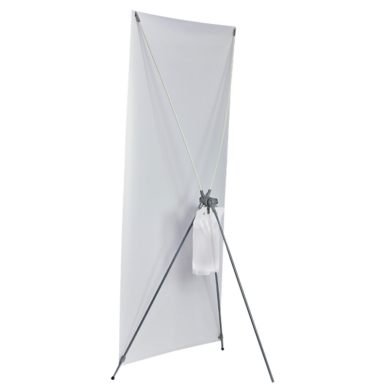 Expositor publicitario enrollable para exteriores, resistente al viento, con soporte en X, 80x180, para carteles de reclutamiento, personalizable.