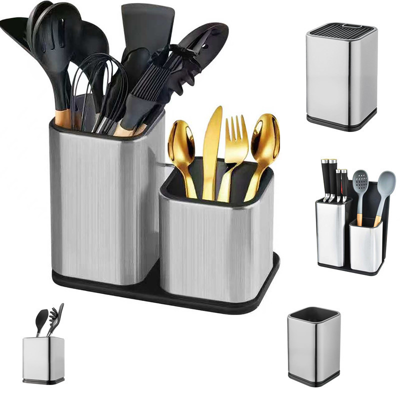 Creative Stainless Steel Knife Holder Stainless Steel Knife Holder Storage Rack Kitchen Supplies Storage Rack Free to Insert Storage Box