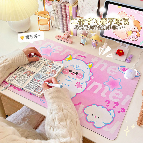 Original Cartoon Heated Mouse Pad Cute Winter Office Desktop Heated Mouse Pad Student Dormitory Warming Table Pad