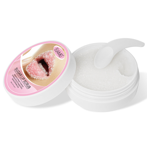 ELAIMEI new sugar lip scrub exfoliates dead skin, fades lip lines, moisturizes and cares lip balm