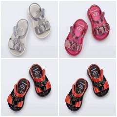 梅麗莎2024新款男女童涼鞋魔術貼米奇卡通鞋軟底露趾寶寶沙灘鞋