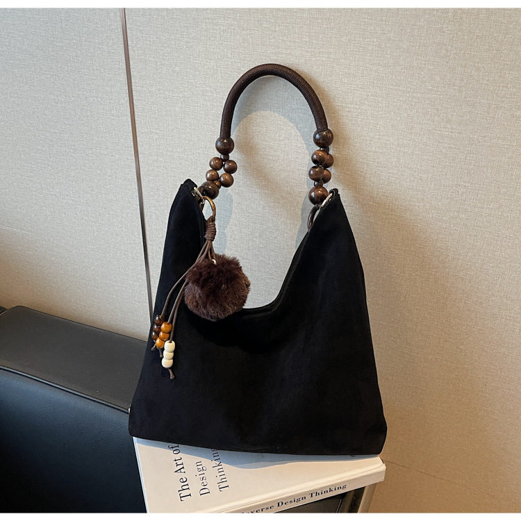 Túi xách tay nữ dáng kẹp nách đeo vai chất liệu PU phong cách tối giản, dung tích lớn — Kaki không có mặt dây chuyền, Màu cà phê Không có mặt dây chuyền, Màu nâu không có mặt dây chuyền, Đen không có mặt dây chuyền chi tiết 18