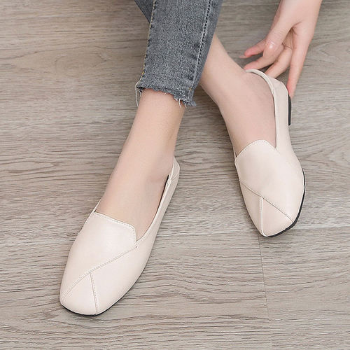 Women's 2025 British Style Flat Comfort Puff sole Shoes, Soft Leather Low Heel Pumps