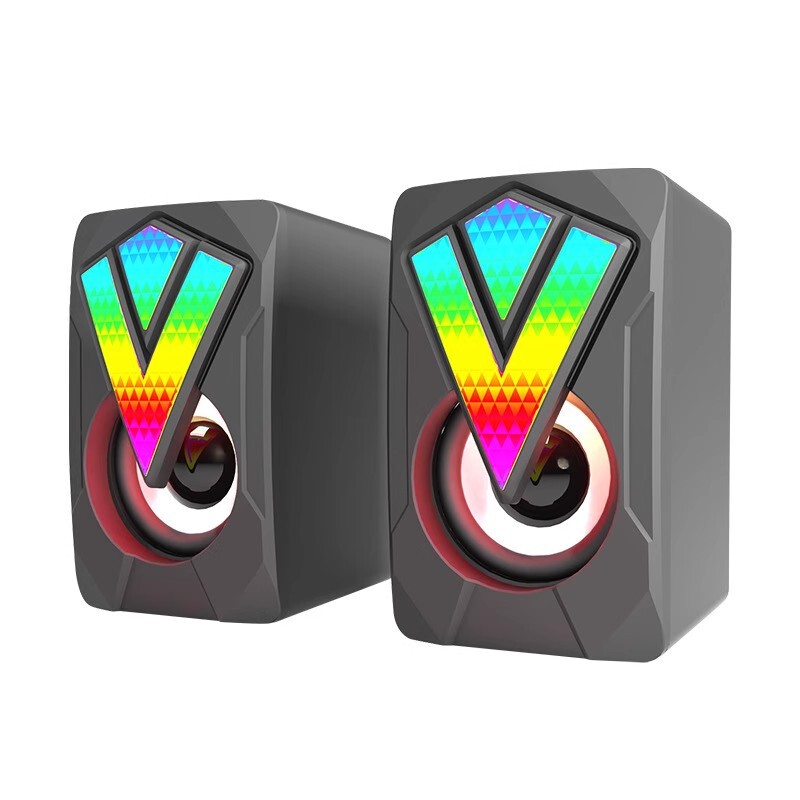 X2マルチメディアデスクトップコンピュータ音響家庭用デスクトップミニRGB自慢USBスピーカー有線重サブウーファ|undefined