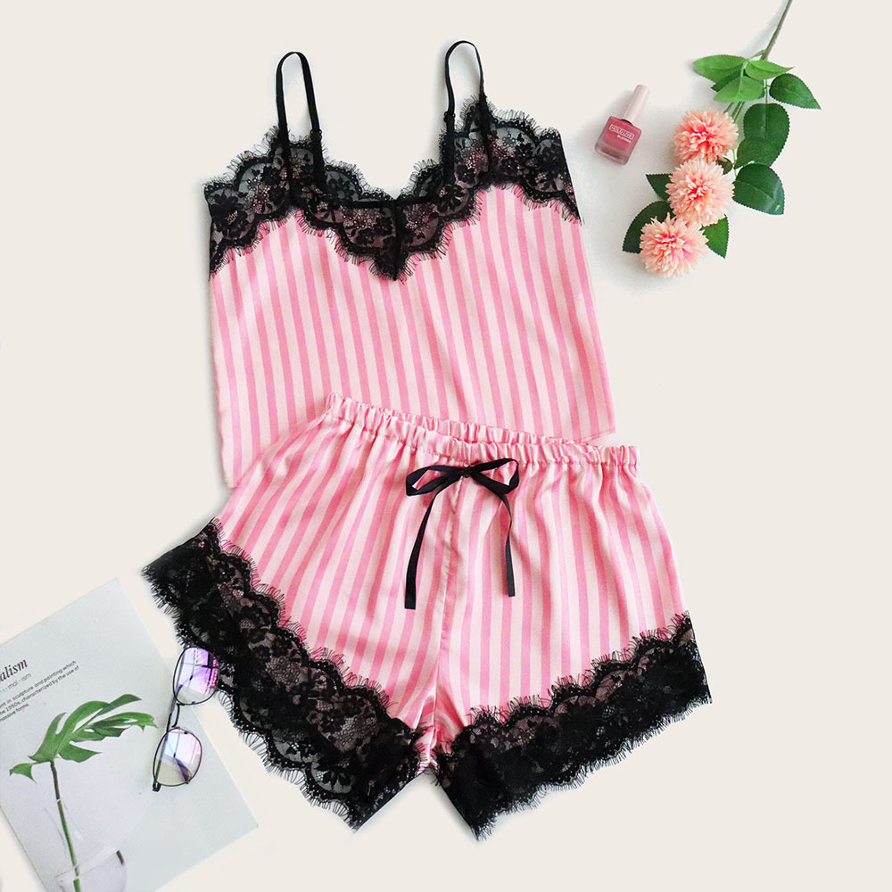 sexy striped suspenders lace pajamas  NSYO51890